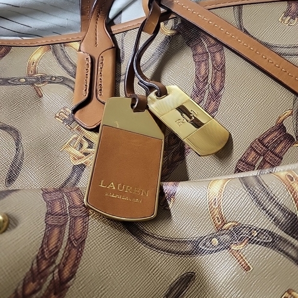 Ralpb Lauren Purse/ Tote Bag Esquestrian Horze Print Caldwwell - Picture 5 of 5